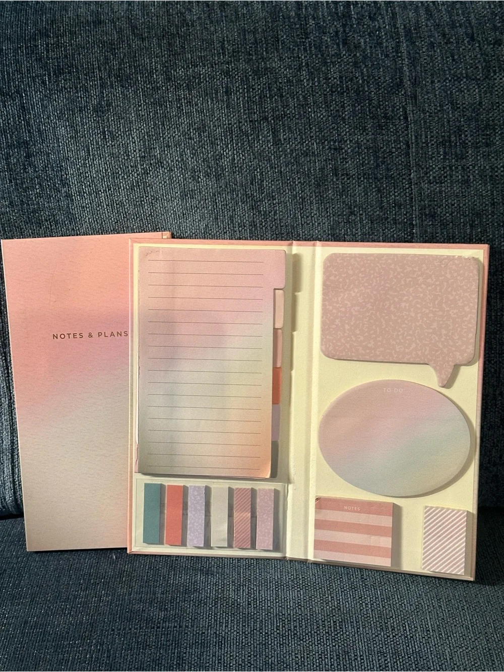 Notes & Plans Pink Ombre Sticky Notes/Sticky Tabs (Set of 2)
